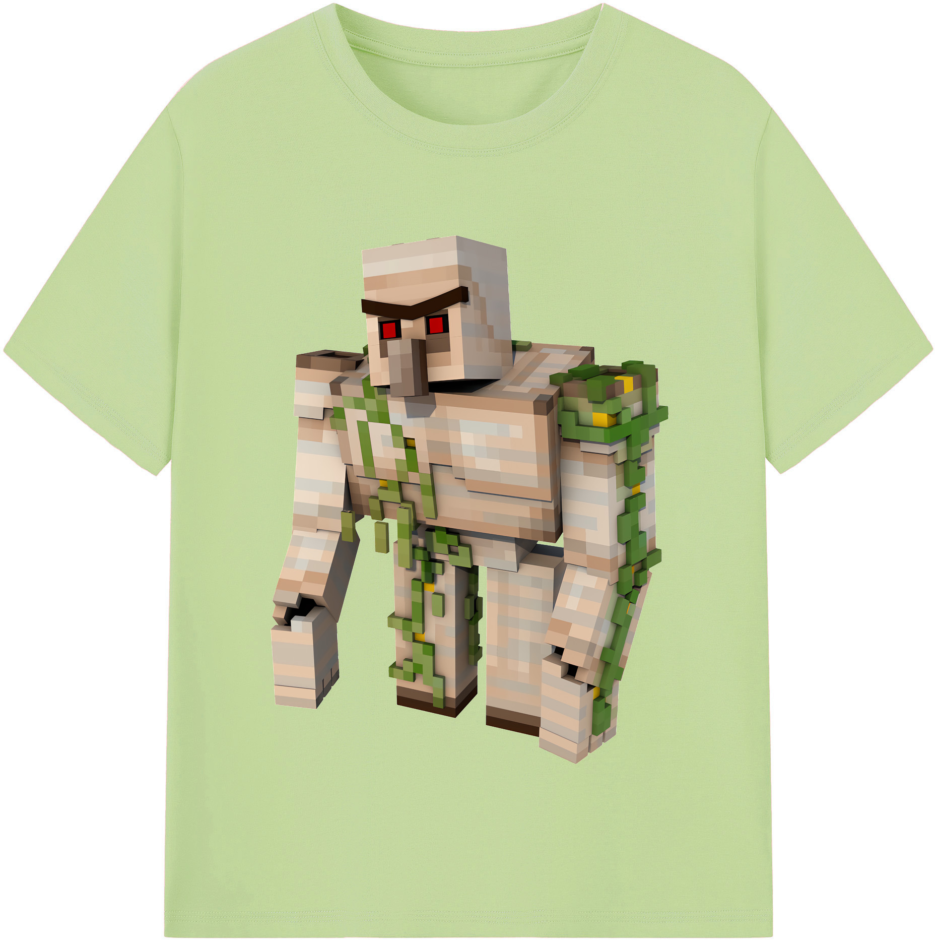 （画像用） マインクラフト ブロックの世界 Minecraft MC Block world 綿100％半袖Tシャツ（フロントプリント）